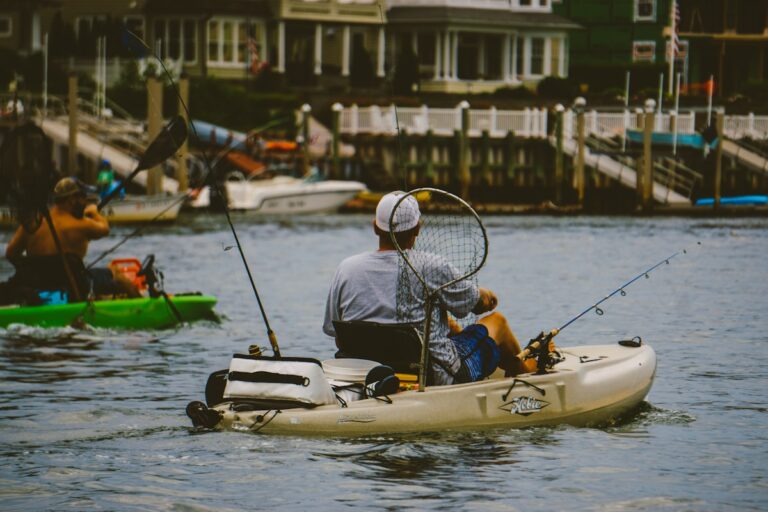 Kayak angler fishing from yellow kayak