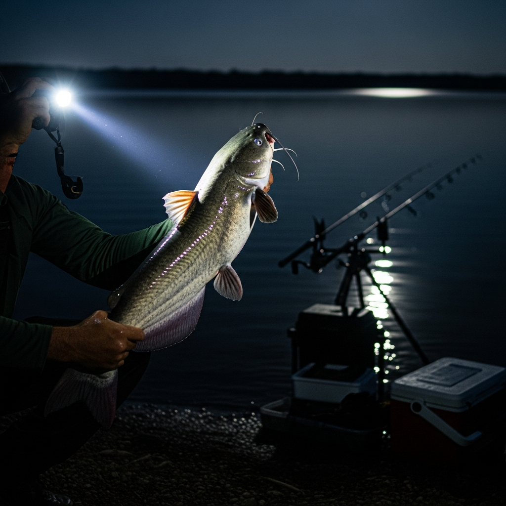 Catfish Night Fishing from Shore — Setup and Strategy